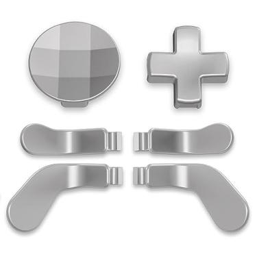 Imagem de eXtremeRate Pás traseiras de substituição 6 em 1 metálicas prateadas magnéticas de aço inoxidável para controle Xbox Elite V1/V2, teclas de direção e botões traseiros para controle Xbox Elite e Elite Series 2