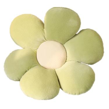 Imagem de Justkeji Almofada de margarida, almofada em forma de flor, almofadas decorativas para quarto de meninas, sofá, cadeira (verde)