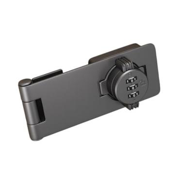 Imagem de Generic Fechadura mecânica com senha rotativa, fecho sem chave, porta profissional, trava deslizante de segurança para porta de celeiro e gaveta, Cinza