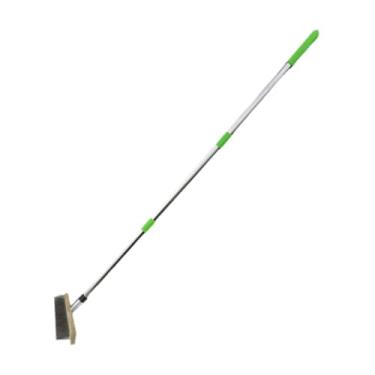 Imagem de Baoblaze Fio de aço Inoxidável Piso Escova Ferramenta de Limpeza Ao Ar Livre Superfícies Ásperas Pesadas Punho Destacável Multi Purpose Scrubber, 20 Cm Escova Cabeça