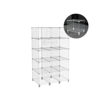 Imagem de Estante Prateleira Expositor Aramado 15 Nichos Vertical 40cm Profundid