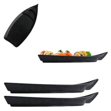 Imagem de 2 Pratos Barco Travessa Melamina Comida Japonesa Sushi 26cm - Cascavel