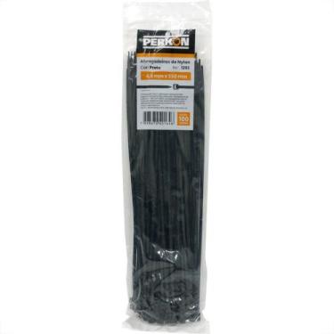 Imagem de Abracadeira Nylon Perkon Preta 4,8X350 100 Pecas 1292