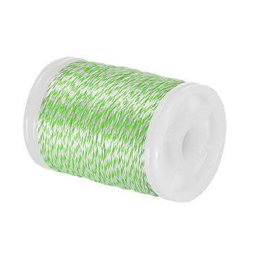 Imagem de PATIKIL Fio para servir corda arco arco arco 131 jardas/120 m, 0,02" / 0,4 mm de diâmetro fio para amarrar arco recurvo Peep Sight Nock composto, grama verde/branco