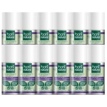 Imagem de Kit 12 Desodorante Boni Natural Roll-On Natural Coco E Magnésio Vegano Lavanda 24Hrs Proteção 55ml