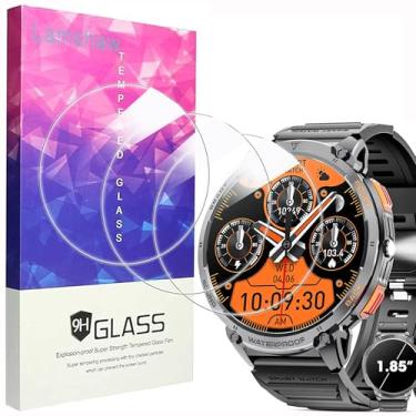 Imagem de Lamshaw Compatível com protetor de tela de relógio inteligente militar Mingwear, [pacote com 3] Película protetora de tela de vidro temperado 9H compatível com relógio inteligente militar Mingwear K68