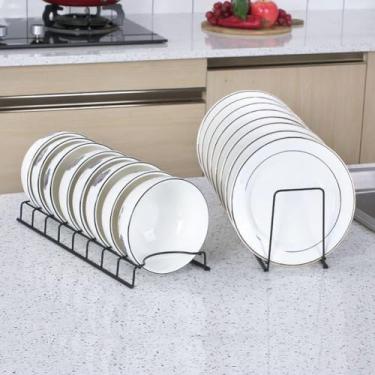 Imagem de MINGFANITY Escorredor de Pratos Pequeno, Escorredor de Tigela de Aço Inoxidável para Organizador de Balcão de Cozinha, Prateleira de Armazenamento, Preto