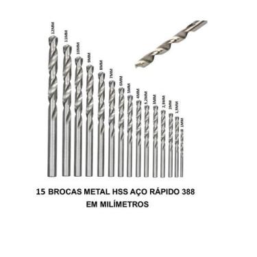 Imagem de KIT 15 Brocas De Aço Rápido HSS 1 A 12mm Para Metais Completo - FERTAK