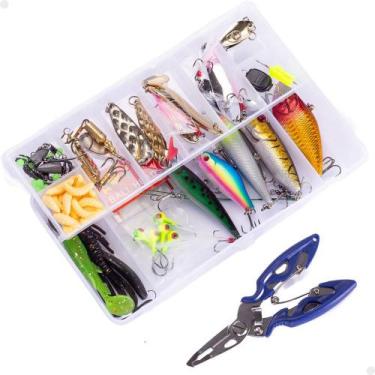 Imagem de Kit Pesca Iscas Artificiais + Alicate + Estojo 101 Peças - LORBEN
