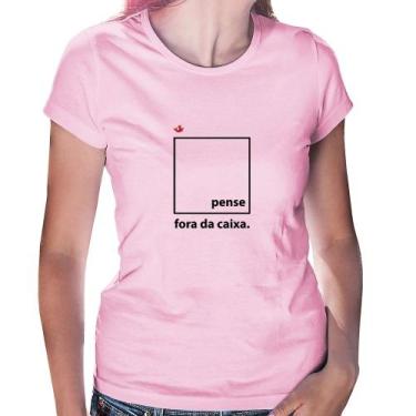 Imagem de Baby Look Pense fora da caixa - Foca na Moda, Rosa bebê, M