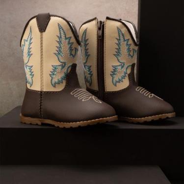 Imagem de Bota Texana Baby Infantil Bordada Macia e Confortável Solado Antiderra