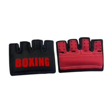 Imagem de menolana Luvas de boxe em gel homens homens guardas de nylon sanda protetor karate esporte luvas meio dedo para treino Muay thai exercício, Vermelho