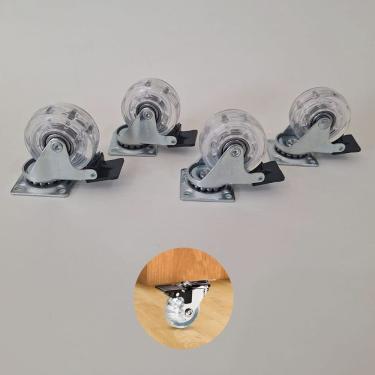 Imagem de Rodízio de Silicone Giratório Com Rolamento C/ Trava 50mm Renna  4 Unidades