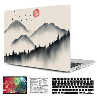 Imagem de QCzyc Capa de plástico durável compatível com MacBook Air de 15 polegadas versão 2023 2024 M3 A3114 A2941 M2 Chip com capa de teclado e adesivo de teclado Mac OS (pintura a tinta)