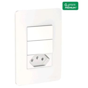 Imagem de Schneider orion 2 interruptores simples +1 tomada 10a branco s71333104