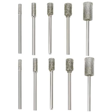 Imagem de SING F LTD 10 peças, cilindro de haste de 1/20.3 cm, ferramenta rotativa, 60 gramatura 3 mm, 4 mm, 5 mm, 6 mm, 8 mm, para reparo de moagem de jade, polimento de rebarbas e soldagem