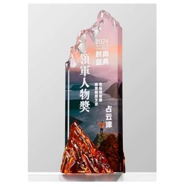 Imagem de Bespoke Crystal Trophy - Prêmio elegante para vencedores de competições, reuniões corporativas e reconhecimento de funcionários - Pinnacle of Courage (4, 23 x 8 cm)