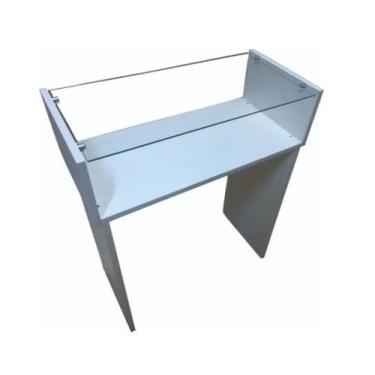 Imagem de Mesa Manicure 60cm C/prateleira De Vidro 60cm - Stoks Balcões