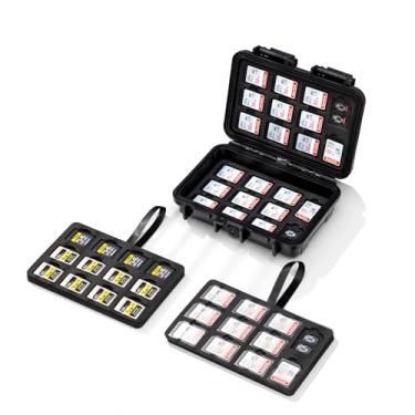 Imagem de KIWIFOTOS Capa para cartão de memória com 135 compartimentos para cartão TF SD CF-A IP67 à prova d'água para 33 SD SDHC SDXC 90 Micro 12 CF Type-A