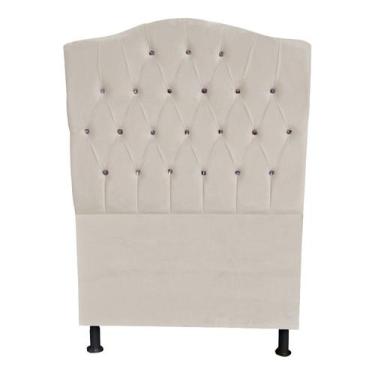 Imagem de Cabeceira De Cama Box Princesa Solteiro 90 cm Botão Strass Suede Porce