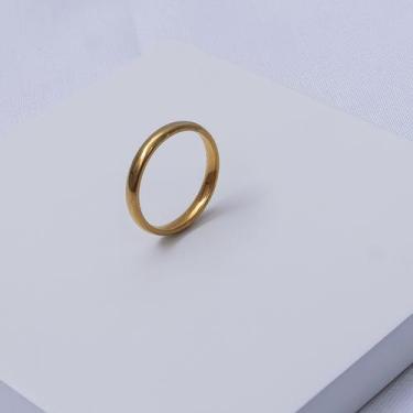 Imagem de Aliança Aço Inox Dourado Unissex 3mm - Ralifla Semijoias, 22