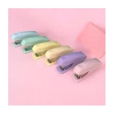 Imagem de Grampeador Colorido Tom Pastel - NoBrand, Rosa Bebe