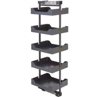 Imagem de Coluna Deslizante Com 5 Cestos Embutir 48x24x175cm Masutti Preto Arama