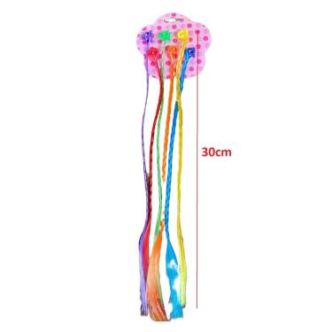 Imagem de Kit 6 Mechas Aplique De Cabelo Coloridas Com Piranha