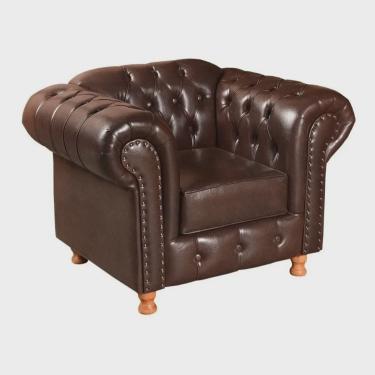 Imagem de Poltrona Chesterfield Luiz xv courino Café