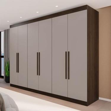 Imagem de Guarda-Roupa Casal Eldorado Premium 6 Portas 6 Gavetas  Savana/Off Whi