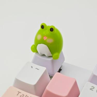Imagem de Elacgap Teclas de animais de desenho animado faça você mesmo Personalidade Fofo ESC Keycap substituição inferior para MX Switches Teclado mecânico de jogos personalizado (sapo de desenho animado)