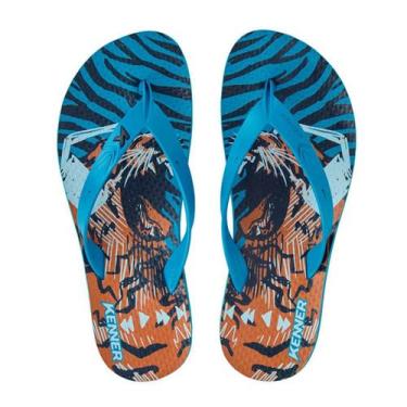 Imagem de Chinelo Kenner Summer Tattoo Masculino - Azul e Laranja, 39