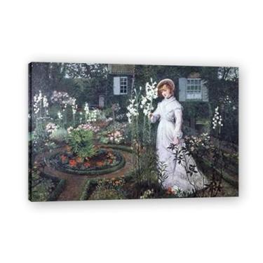 Imagem de Impressão em tela The Rector's Garden John Atkinson Grimshaw Victorian Era - Arte de parede com movimento estético, decoração de casa 30 x 45 cm