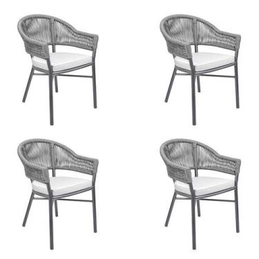 Imagem de Kit 4 Cadeiras Caraíva Base Grafite Chumbo Rivatti