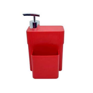 Imagem de Dispenser de detergente organizador de pia vermelho Micromax