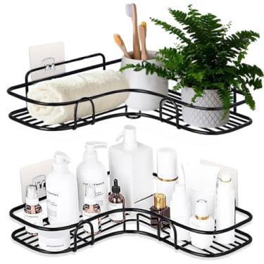 Imagem de Kit Suporte de Canto Porta Shampoo Sabonete Prateleira Para Banheiro Cantoneira Organizador com Adesivo(Suporte de Canto-1 Suporte)