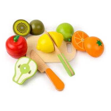 Imagem de Kit Frutas Em Madeira De Montar Com Ímã Brinquedo Educativo
