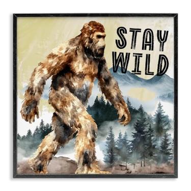 Imagem de Stupell Industries Stay Wild with Mythical Monster Black Framed Giclee Art, design by Nicole DeCamp, 12 x 12