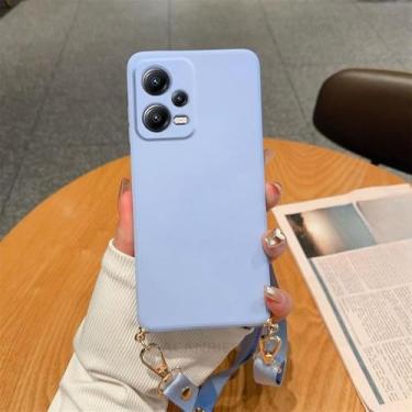 Imagem de Capa de silicone líquido com cordão para colar e alça transversal Redmi 12 para Xiaomi Redmi Note 12 11 4G 5G Note12 Pro Plus 11s, YTBGS roxo, para Redmi 12 4G
