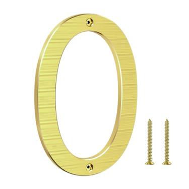 Imagem de Yafimea Números grandes dourados de 20 cm para casa, números de endereço residenciais modernos de metal para casa, números flutuantes externos de alumínio para portão de garagem de Wall Street (0)