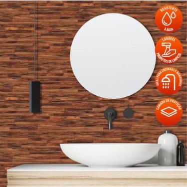 Imagem de Revestimento de Azulejo Madeira Tons Escuros 300 - Inove Papéis de Par