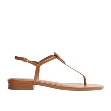 Imagem de Sandália Rasteira Couro Slim Limoncello Lançamento Arezzo-Feminino