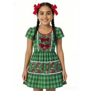 Imagem de Vestido Infantil Temático Estampado Festa Junina Verde - Calupa, 02