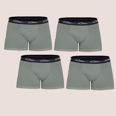 Imagem de Kit Com 4 Cuecas Boxer Sem Costura Algodão Confortável Zorba, Grafite,