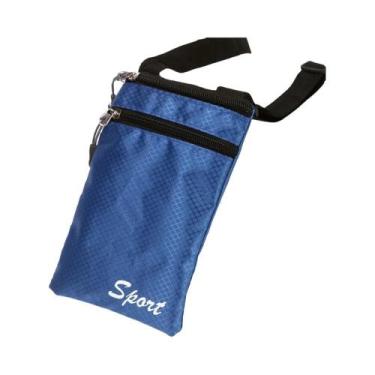 Imagem de Bolsa de Ombro Quadrada Fashion - Porta Celular com Design Sólido, azu