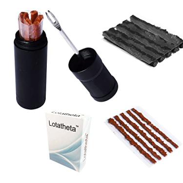 Imagem de Lotatheta Kit de reparo de pneu sem câmara de ar para bicicleta, plugues, ferramenta de reparo de pneus, fixação de perfuração plana MTB e bicicleta de montanha de estrada + 15 tiras (5 x 1,5 mm + 5 x