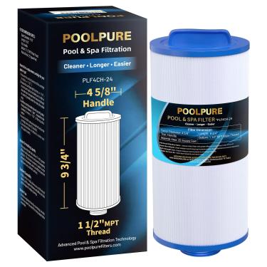 Imagem de POOLPURE O filtro de spa substitui Pleatco PGS25P4, Unicel 4CH-24, Filbur FC-0131, 20254-238, SD-0004, CH25, PAS-1217, 12519, Gatsby 25, Cartucho de filtro de 25 pés quadrados, 1 pacote
