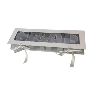 Imagem de Esquirla Caixa de flores em formato de letra de formatura, sabonete eterno, embalagem, saco decorativo de papelão, caixa de presente para lembranças e, Branco