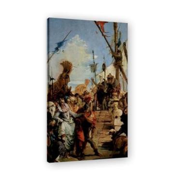Imagem de Impressão em tela meet Giovanni Battista Tiepolo – Obra-prima rococó barroca, pintura escolar de Veneza, pintura a óleo decorativa para galeria doméstica 20 x 36 cm