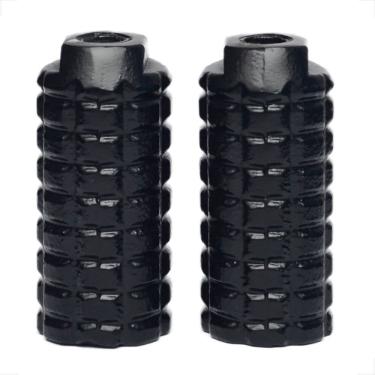 Imagem de Par Apoio Pedaleira Bmx Pezinho Trolhão Suporte De Pé Aluminio Preto Bicicleta Bike